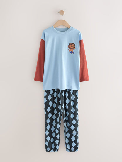 Blue/Brown Dinosaur Oversized Pyjamas 3 Pack (9mths-10yrs) image 6