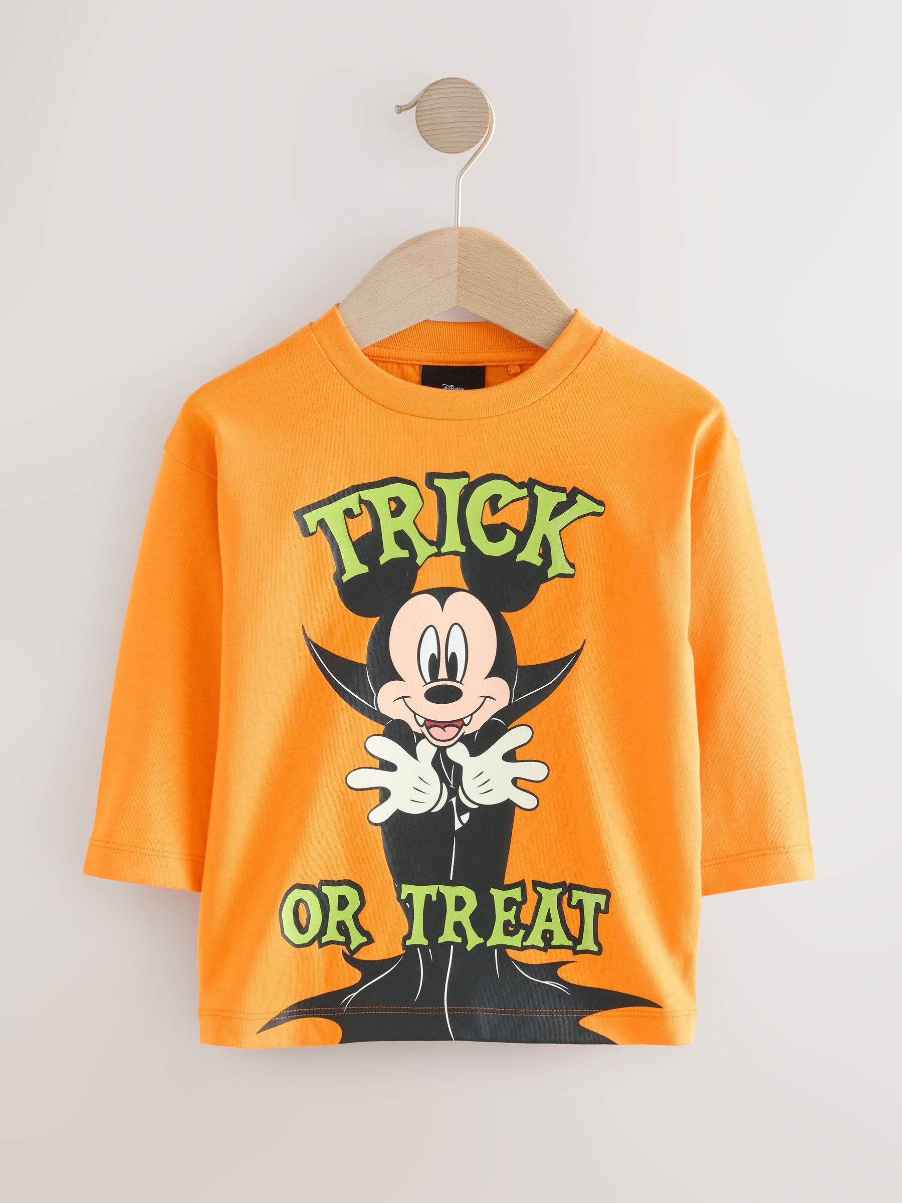 Orange Glow in the Dark Mickey Mouse Halloween Long Sleeve T-Shirt (3mths-8yrs) image 5