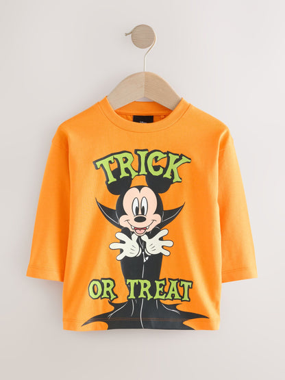 Orange Glow in the Dark Mickey Mouse Halloween Long Sleeve T-Shirt (3mths-8yrs) image 5