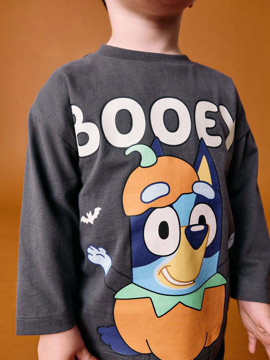 Charcoal Grey Glow in the Dark Bluey Halloween Long Sleeve T-Shirt (3mths-8yrs) image 3