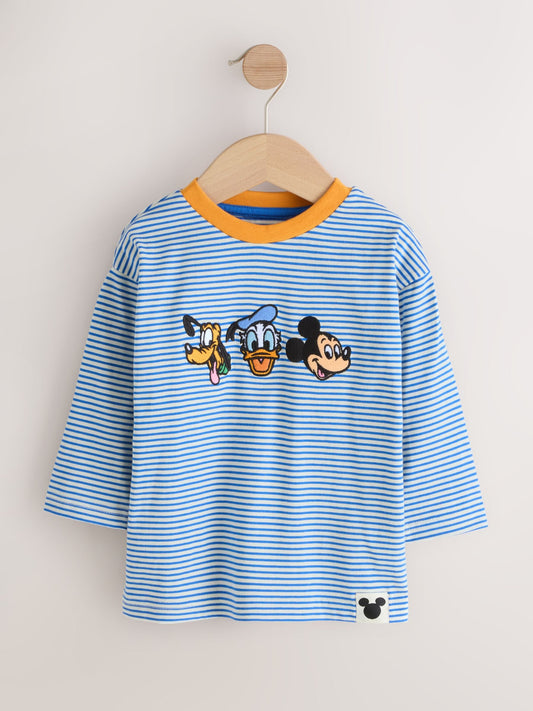 Dsiney Kidz - Blue/Ecru Mickey Mouse Long Sleeve T-Shirt (3mths-8yrs) image 1