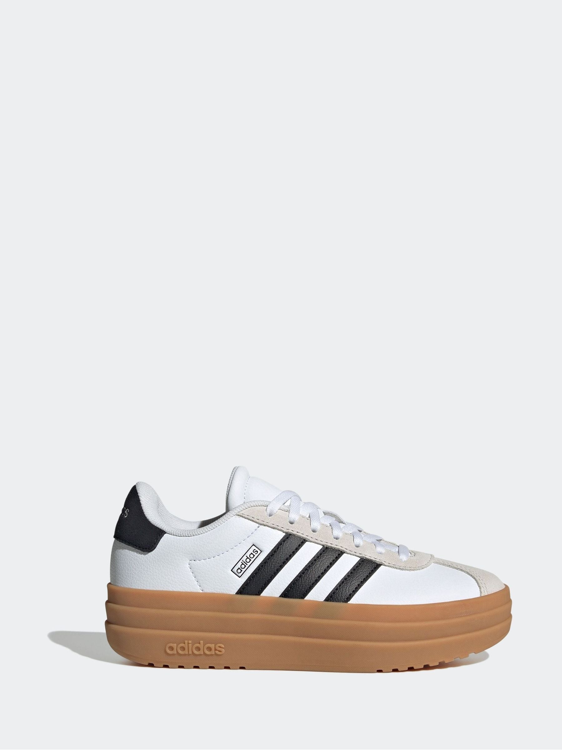 adidas White VL Court Bold Lace Junior Trainers image 1