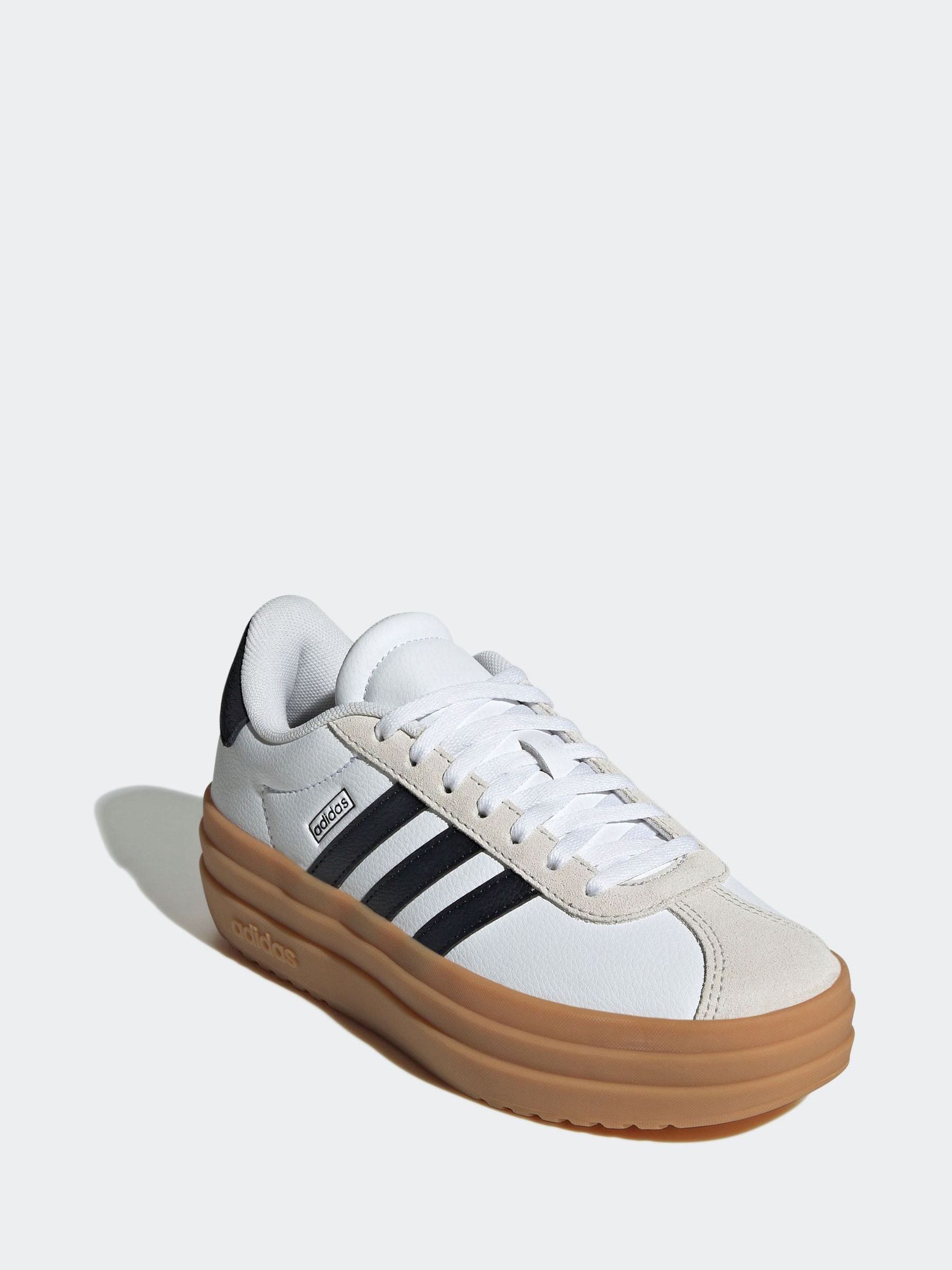 adidas White VL Court Bold Lace Junior Trainers image 3