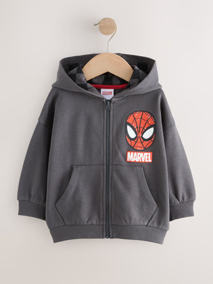 Black Marvel Zip Through Hoodie (9mths-8yrs)