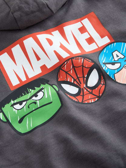 Black Marvel Zip Through Hoodie (9mths-8yrs)