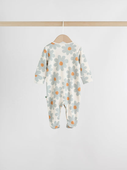 Sage Green Floral Baby Sleepsuits 5 Pack (0mths-2yrs) image 4