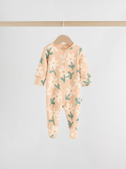 Sage Green Floral Baby Sleepsuits 5 Pack (0mths-2yrs) image 6