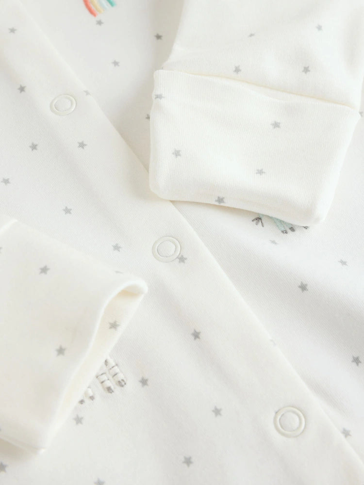 White Ground Sleepsuits 3 Pack (0-2yrs)