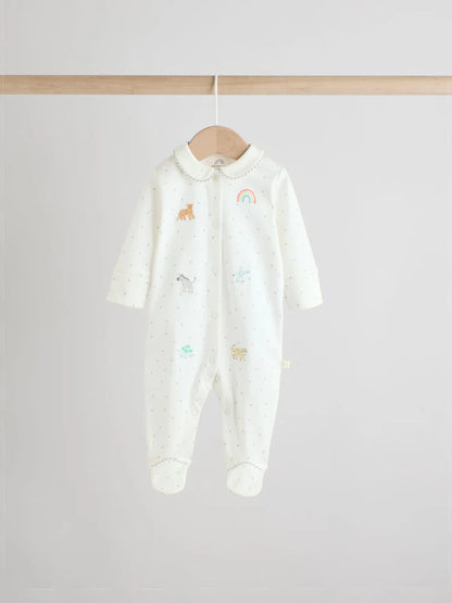 White Ground Sleepsuits 3 Pack (0-2yrs)