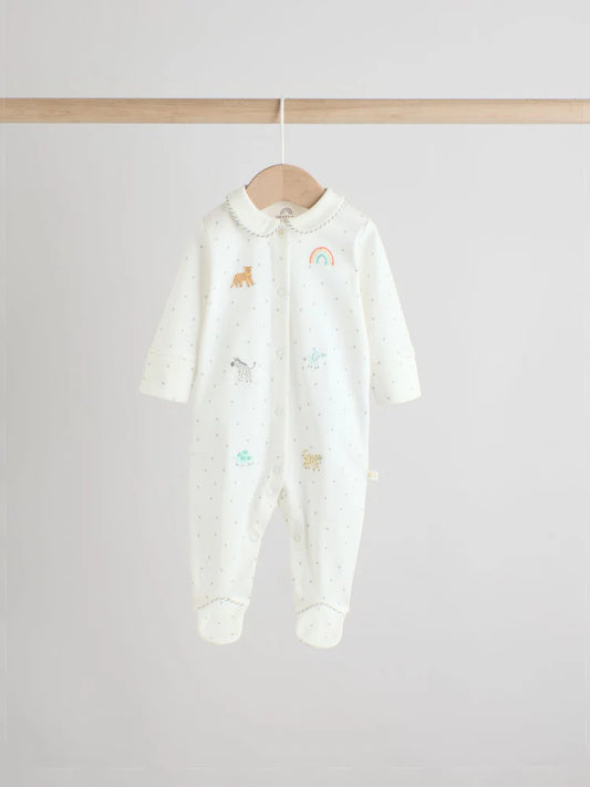 White Ground Sleepsuits 3 Pack (0-2yrs)