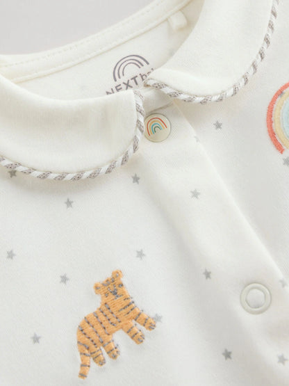 White Ground Sleepsuits 3 Pack (0-2yrs)