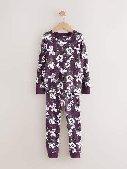 Dsiney Kidz - Green/Ecru Mickey Mouse Snuggle Pyjamas 3 Pack (9mths-10yrs) image 3