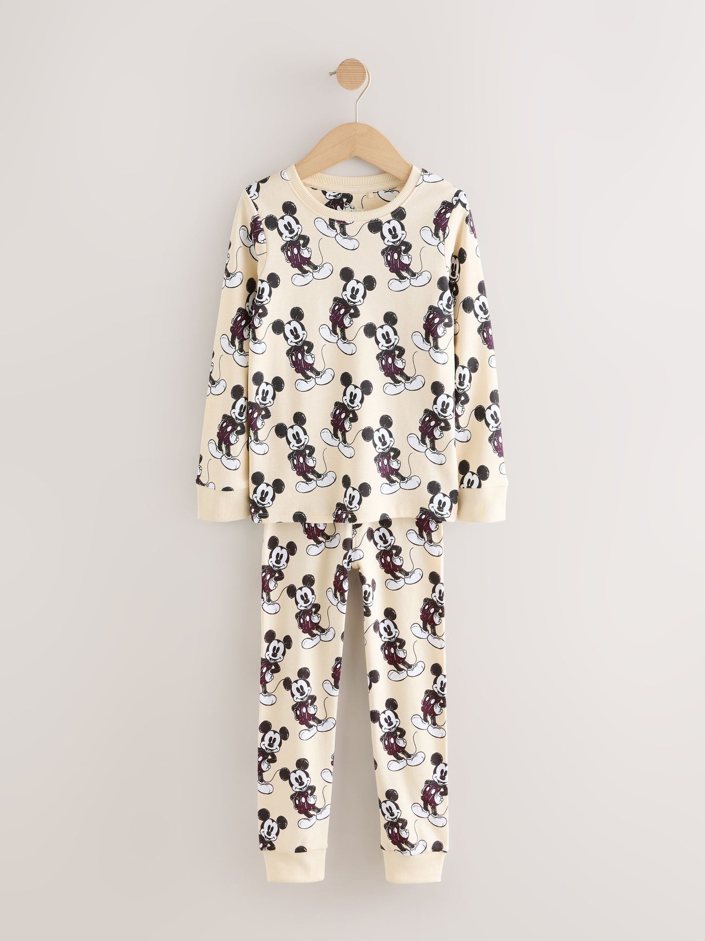 Dsiney Kidz - Green/Ecru Mickey Mouse Snuggle Pyjamas 3 Pack (9mths-10yrs) image 6