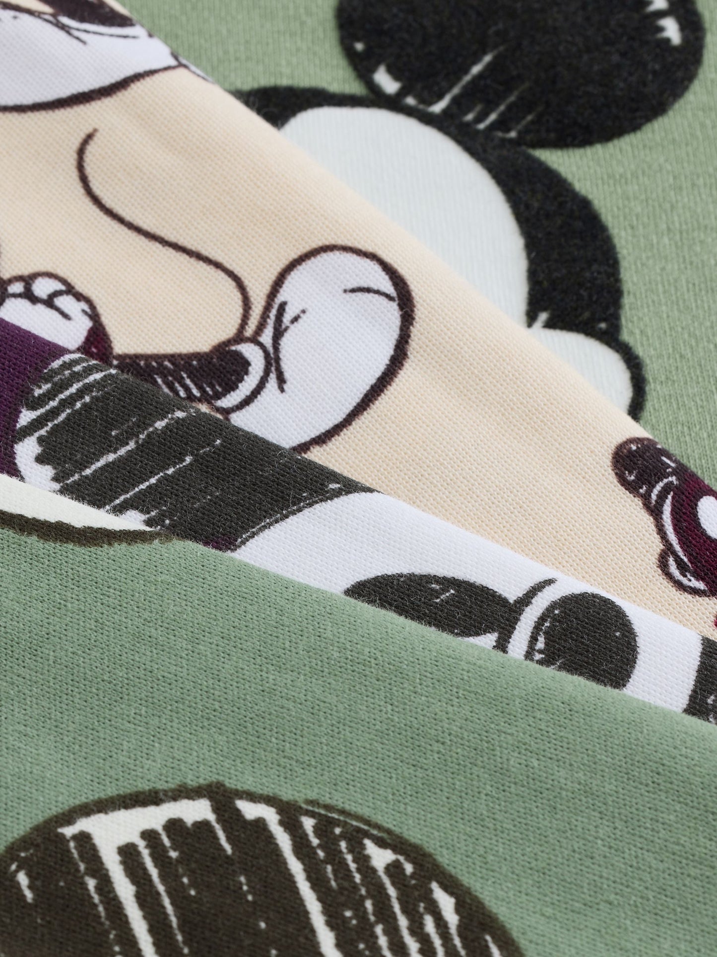 Dsiney Kidz - Green/Ecru Mickey Mouse Snuggle Pyjamas 3 Pack (9mths-10yrs) image 8
