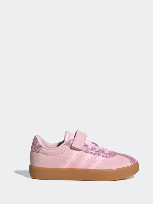 adidas Pink VL Court 3.0 Elastic Lace Kids Trainers image 1