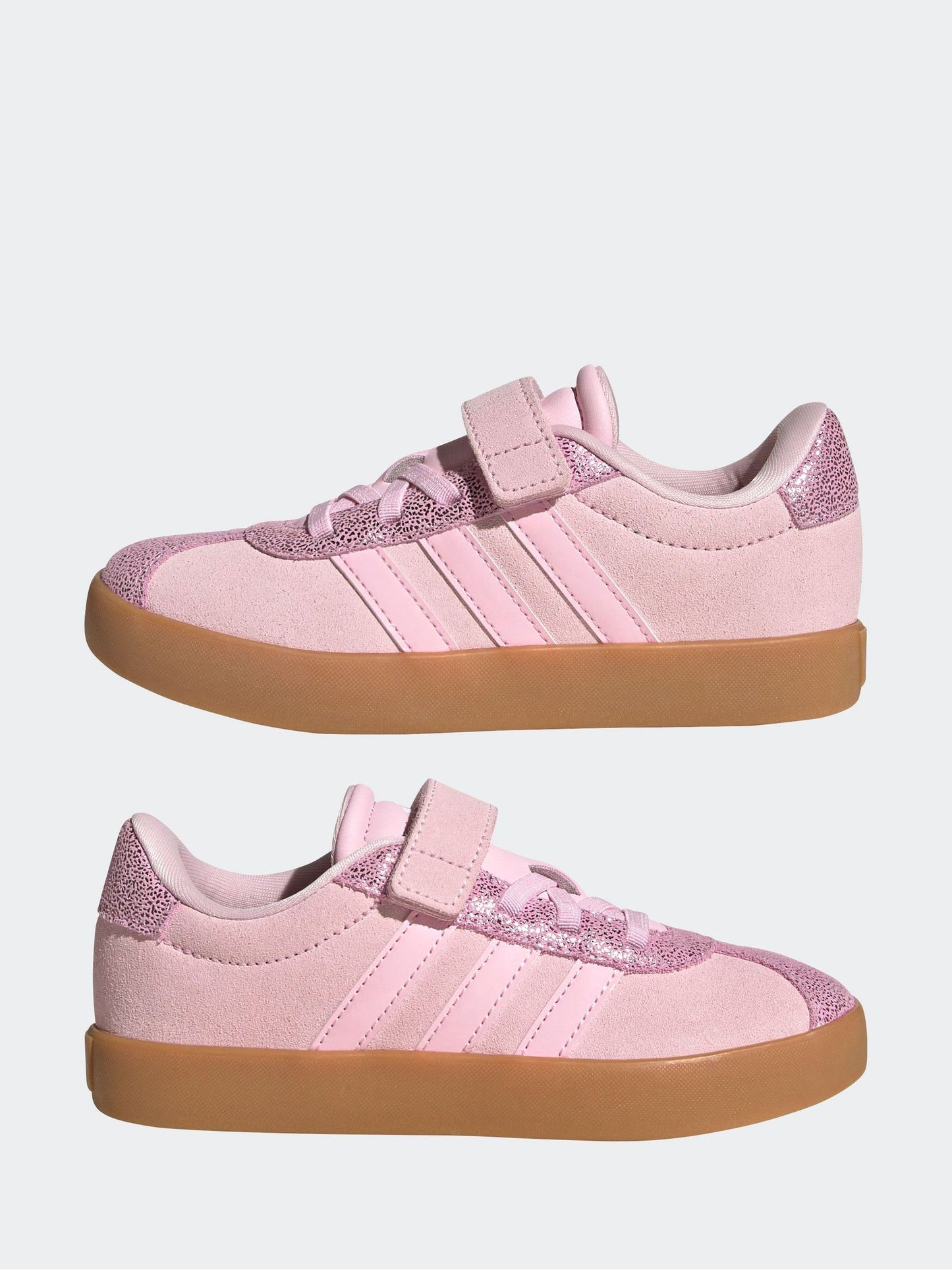 adidas Pink VL Court 3.0 Elastic Lace Kids Trainers image 5