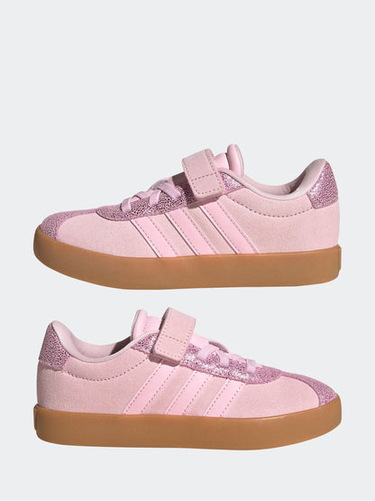 adidas Pink VL Court 3.0 Elastic Lace Kids Trainers image 5
