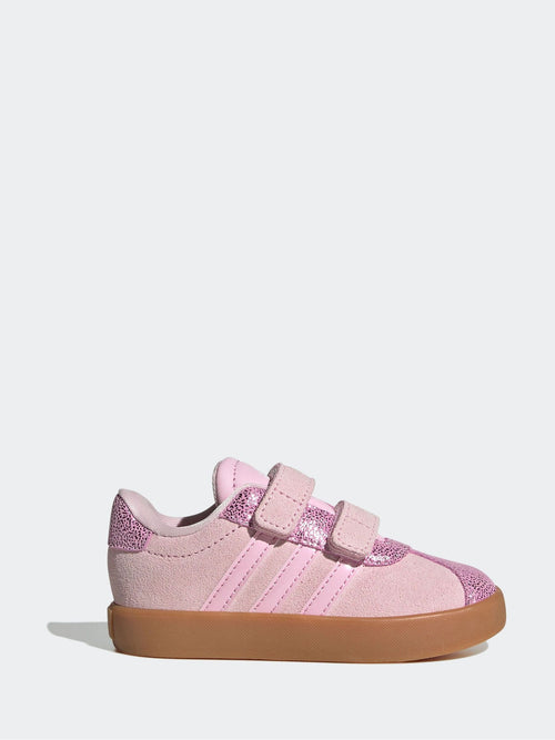 adidas Pink VL Court 3.0 Hook and Loop Kids Trainers image 1
