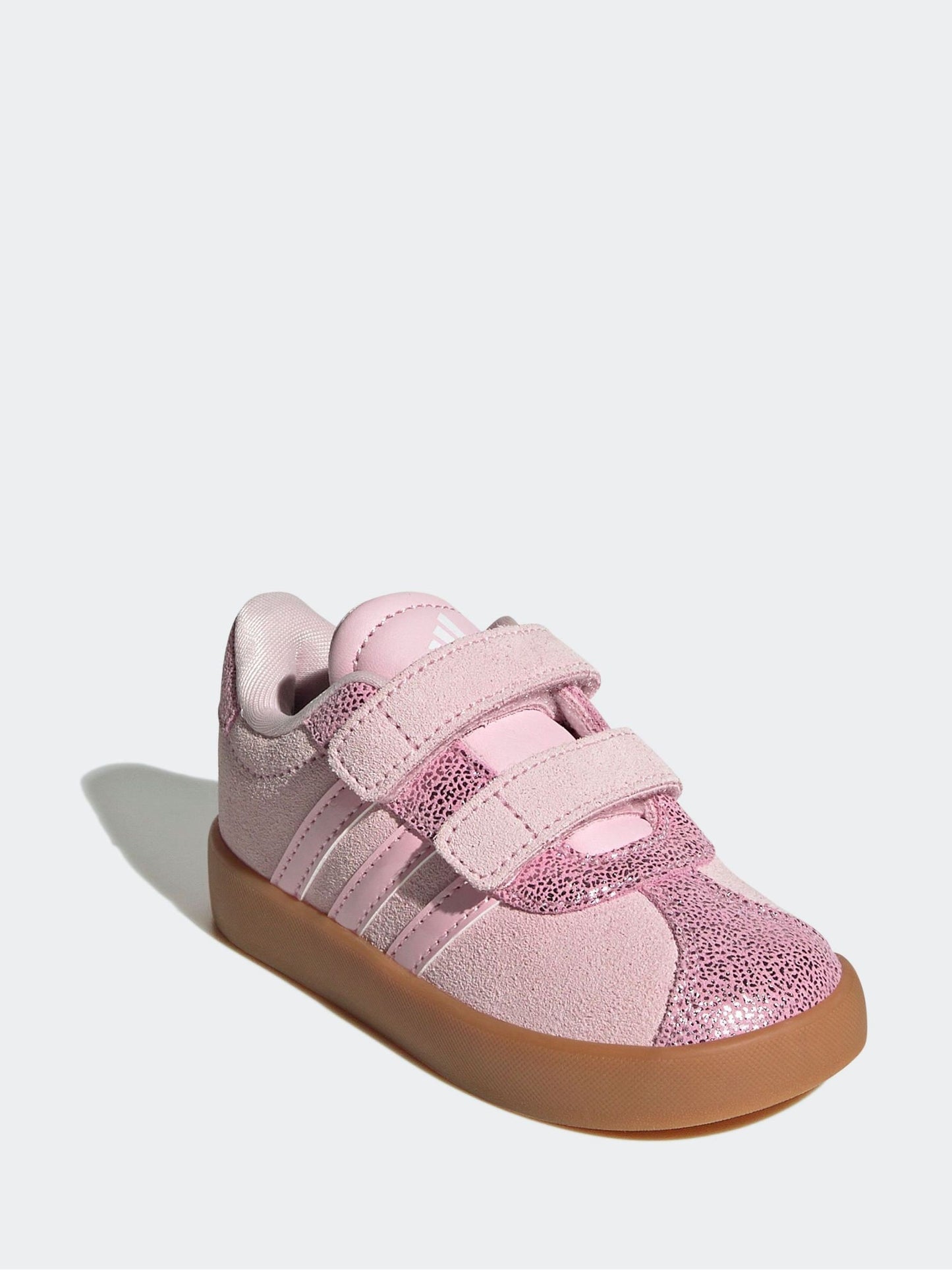 adidas Pink VL Court 3.0 Hook and Loop Kids Trainers image 3