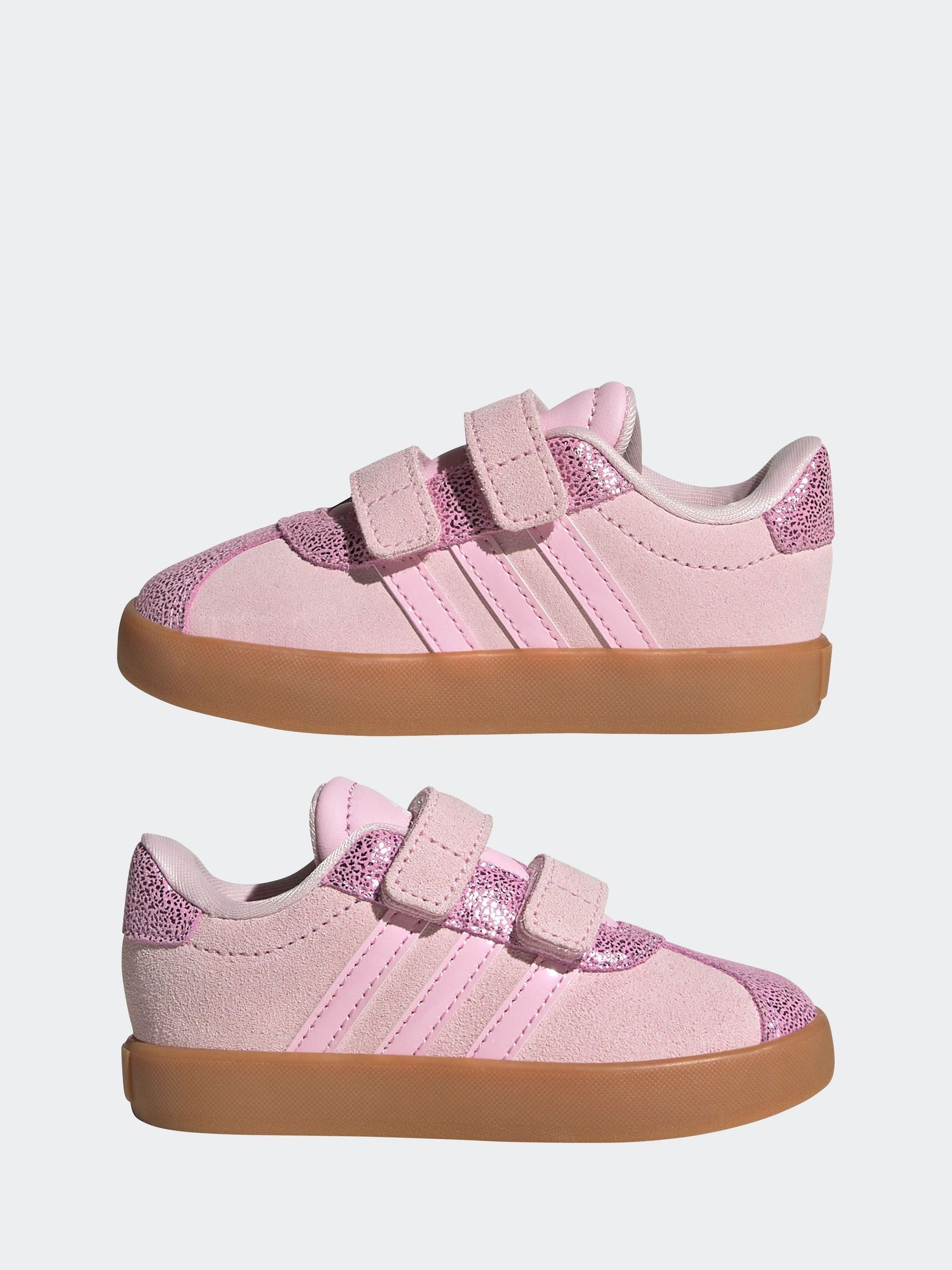 adidas Pink VL Court 3.0 Hook and Loop Kids Trainers image 5
