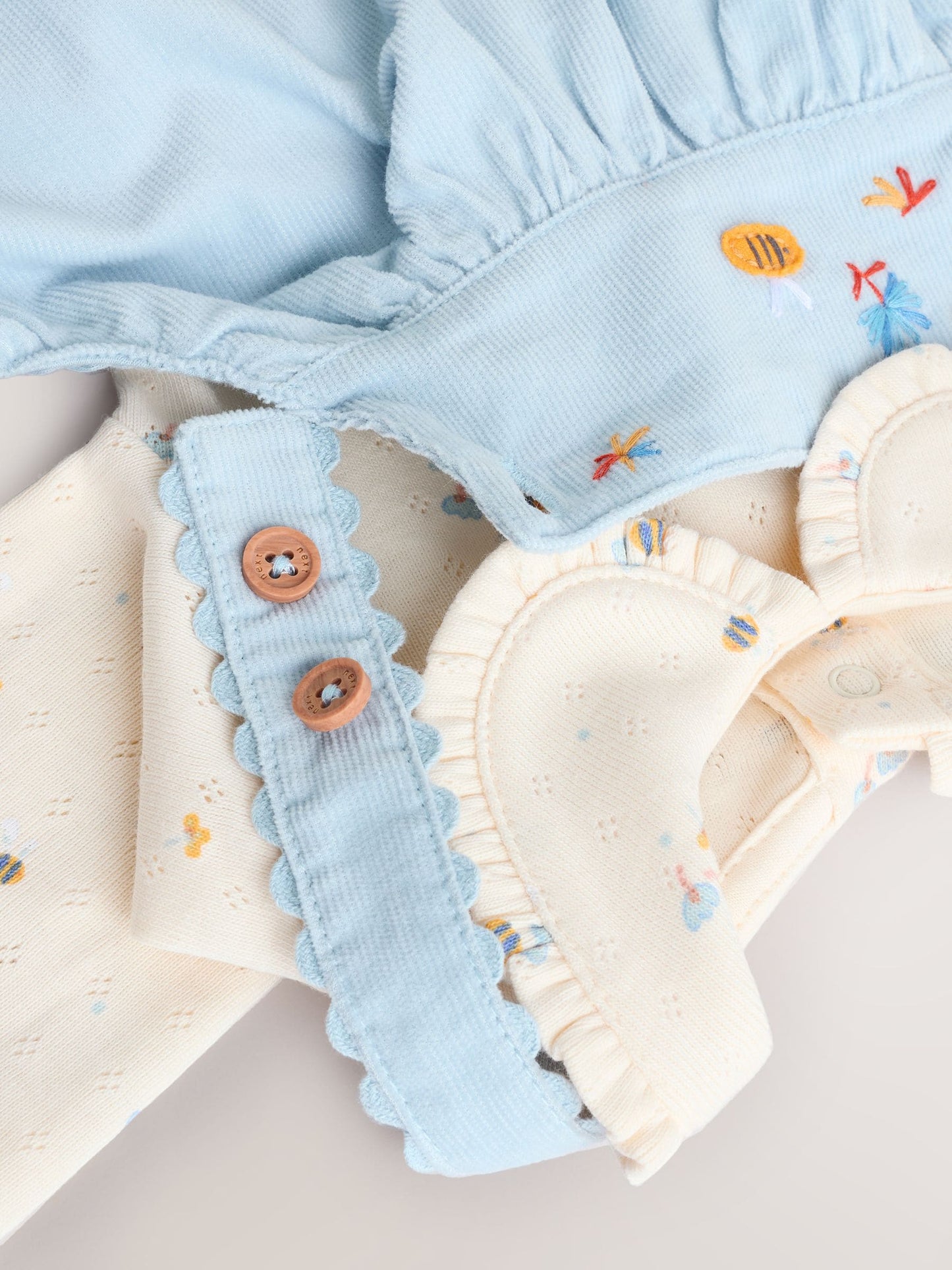 Blue Character Baby Cord Pinafore Long Sleeve Bodysuit & Tights Set (0mths-2yrs)