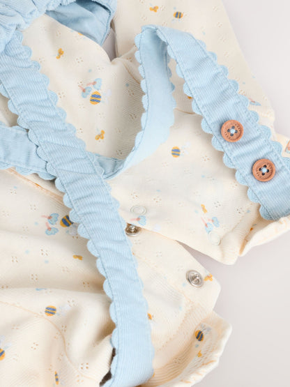 Blue Character Baby Cord Pinafore Long Sleeve Bodysuit & Tights Set (0mths-2yrs)