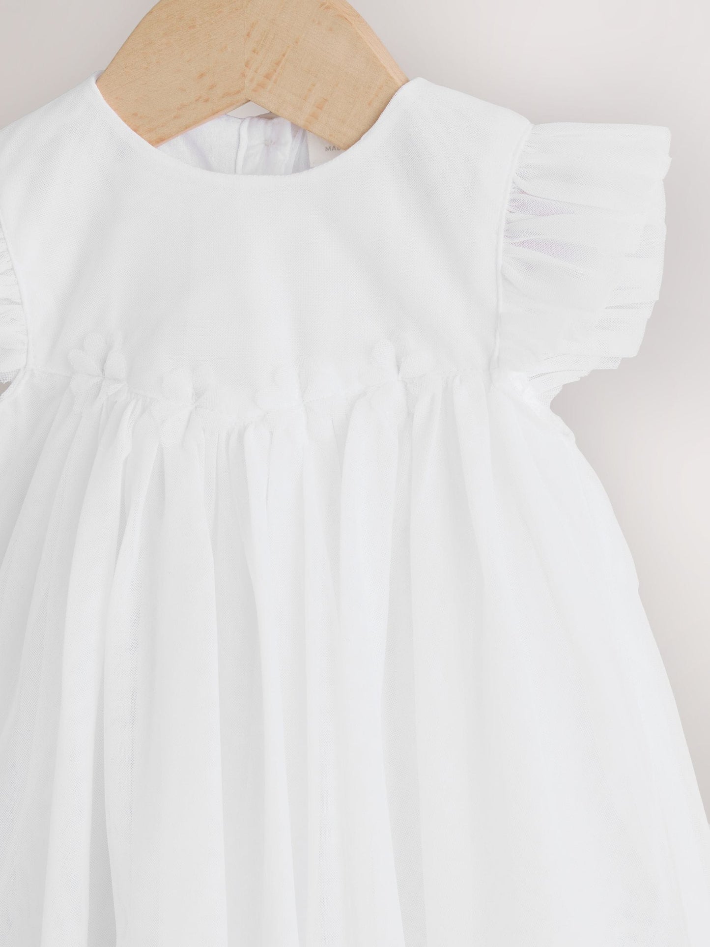 White Mesh Baby Dress (0mths-2yrs)