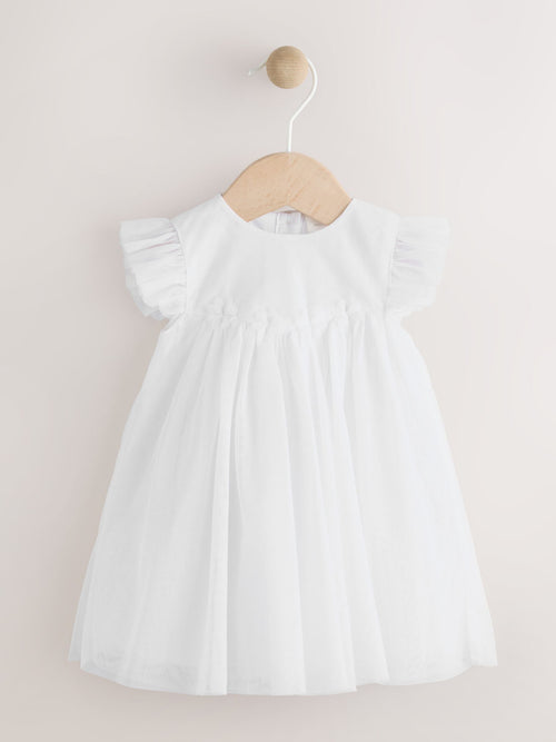 White Mesh Baby Dress (0mths-2yrs) image 1