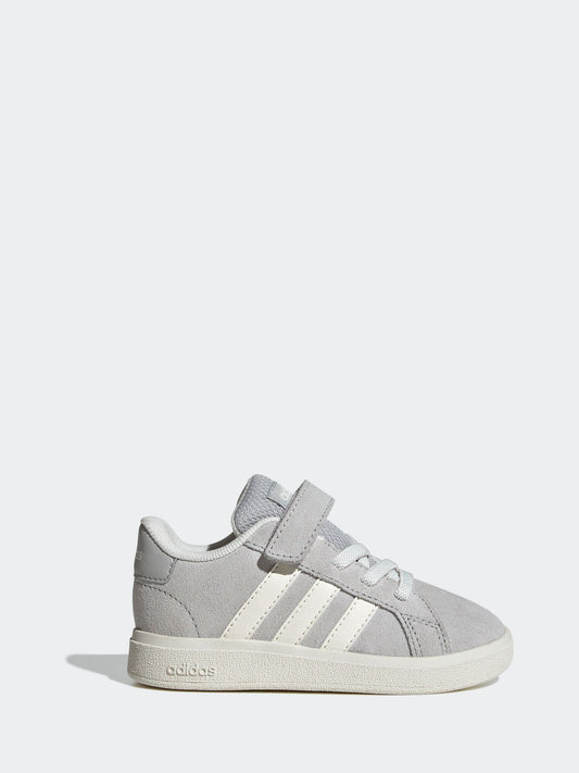 adidas Grey Grand Court 2.0 Elastic Lace Infant Trainers image 1