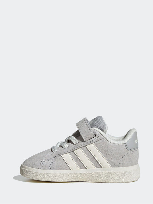 adidas Grey Grand Court 2.0 Elastic Lace Infant Trainers image 2