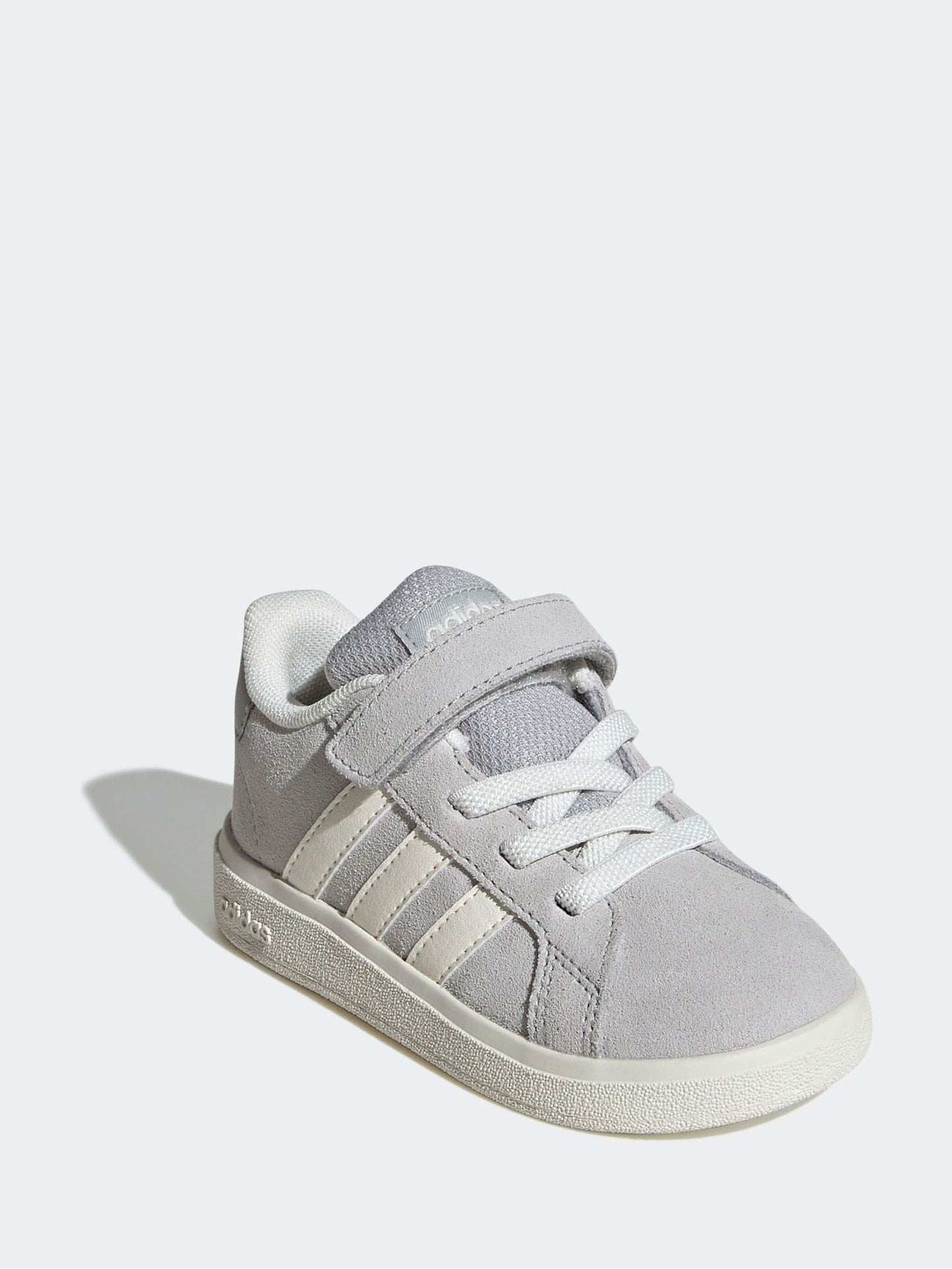 adidas Grey Grand Court 2.0 Elastic Lace Infant Trainers image 3