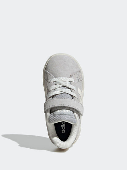 adidas Grey Grand Court 2.0 Elastic Lace Infant Trainers image 6