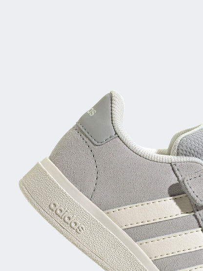 adidas Grey Grand Court 2.0 Elastic Lace Infant Trainers image 8