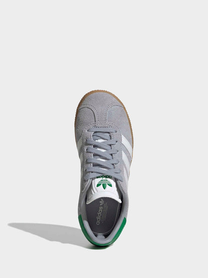 adidas Originals Grey/White Gazelle Kids Trainers image 5