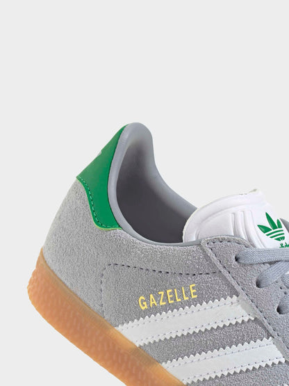 adidas Originals Grey/White Gazelle Kids Trainers image 6
