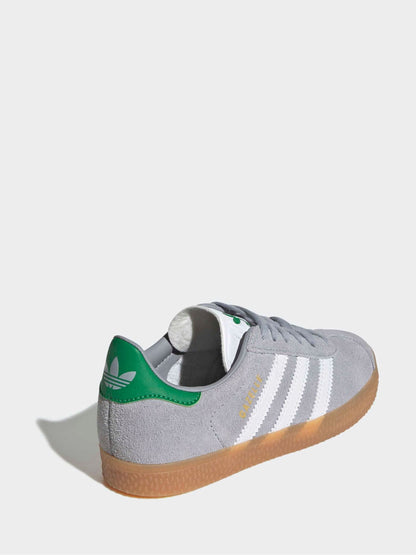 adidas Originals Grey/White Gazelle Kids Trainers image 9