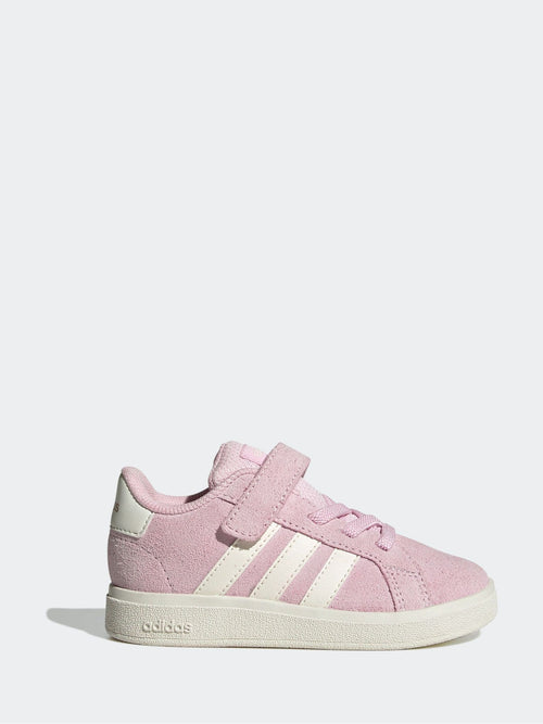 adidas Pink/White Grand Court 2.0 Elastic Lace Infant Trainers image 1