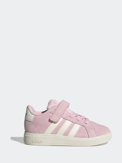 adidas Pink/White Grand Court 2.0 Elastic Lace Infant Trainers image 1