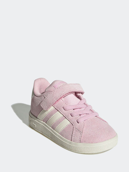 adidas Pink/White Grand Court 2.0 Elastic Lace Infant Trainers image 3