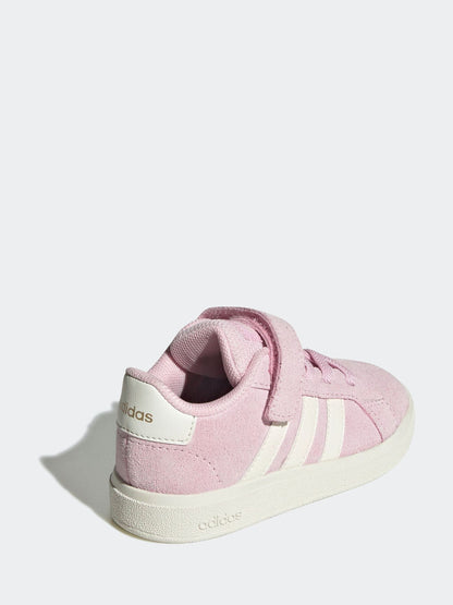 adidas Pink/White Grand Court 2.0 Elastic Lace Infant Trainers image 4