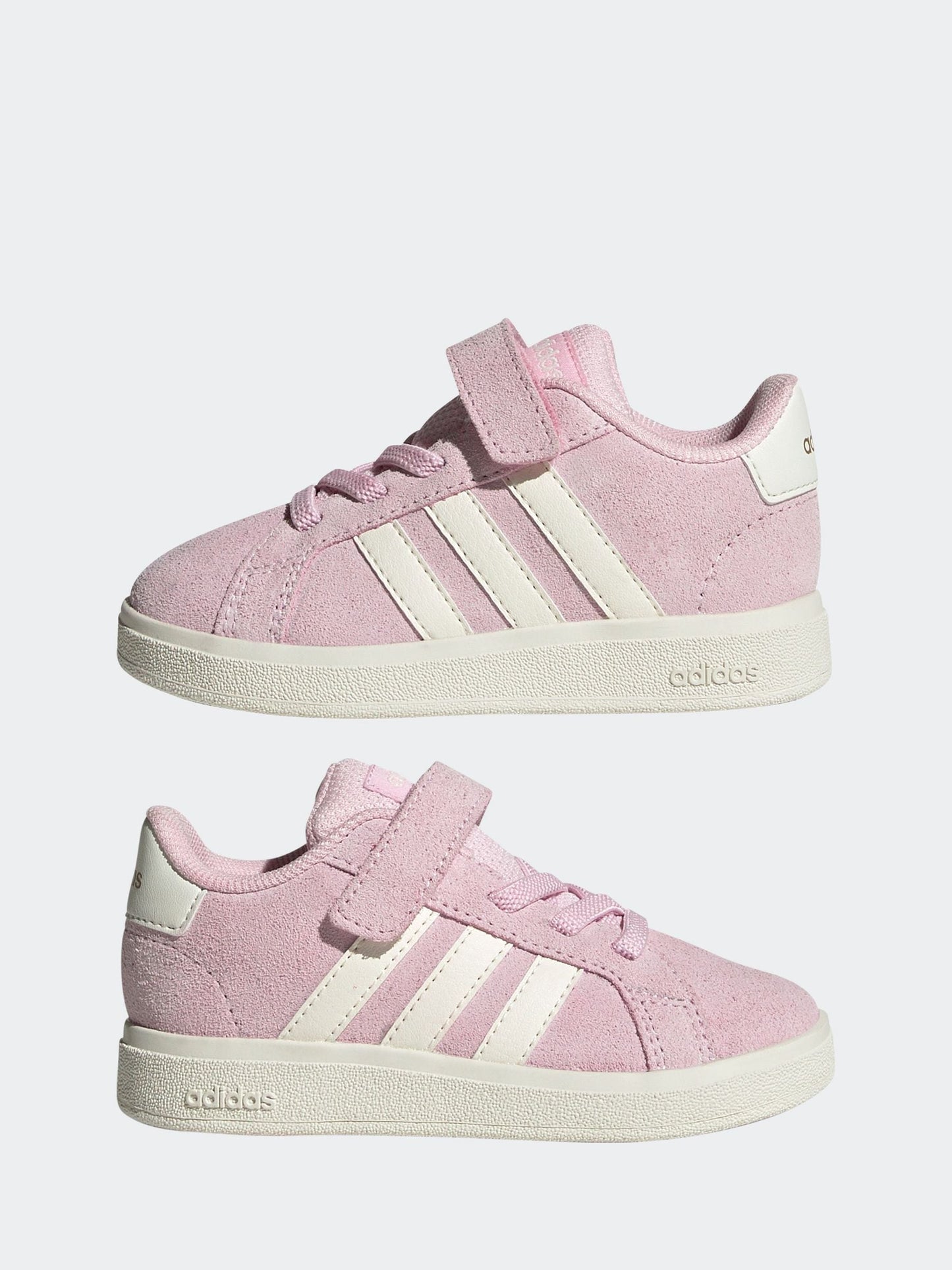 adidas Pink/White Grand Court 2.0 Elastic Lace Infant Trainers image 5