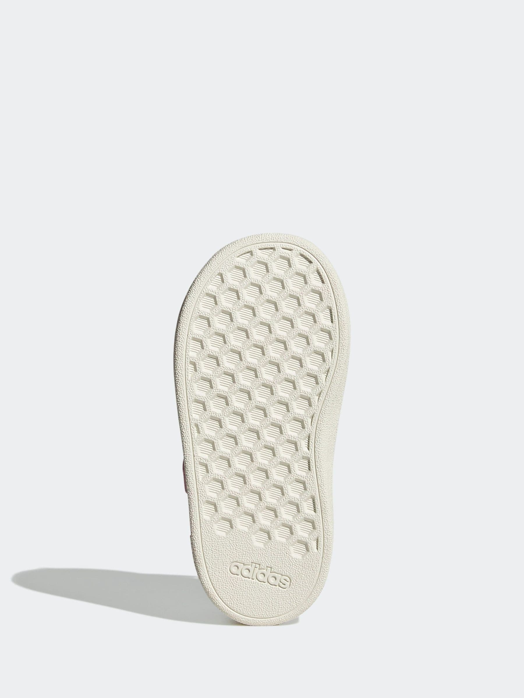 adidas Pink/White Grand Court 2.0 Elastic Lace Infant Trainers image 7