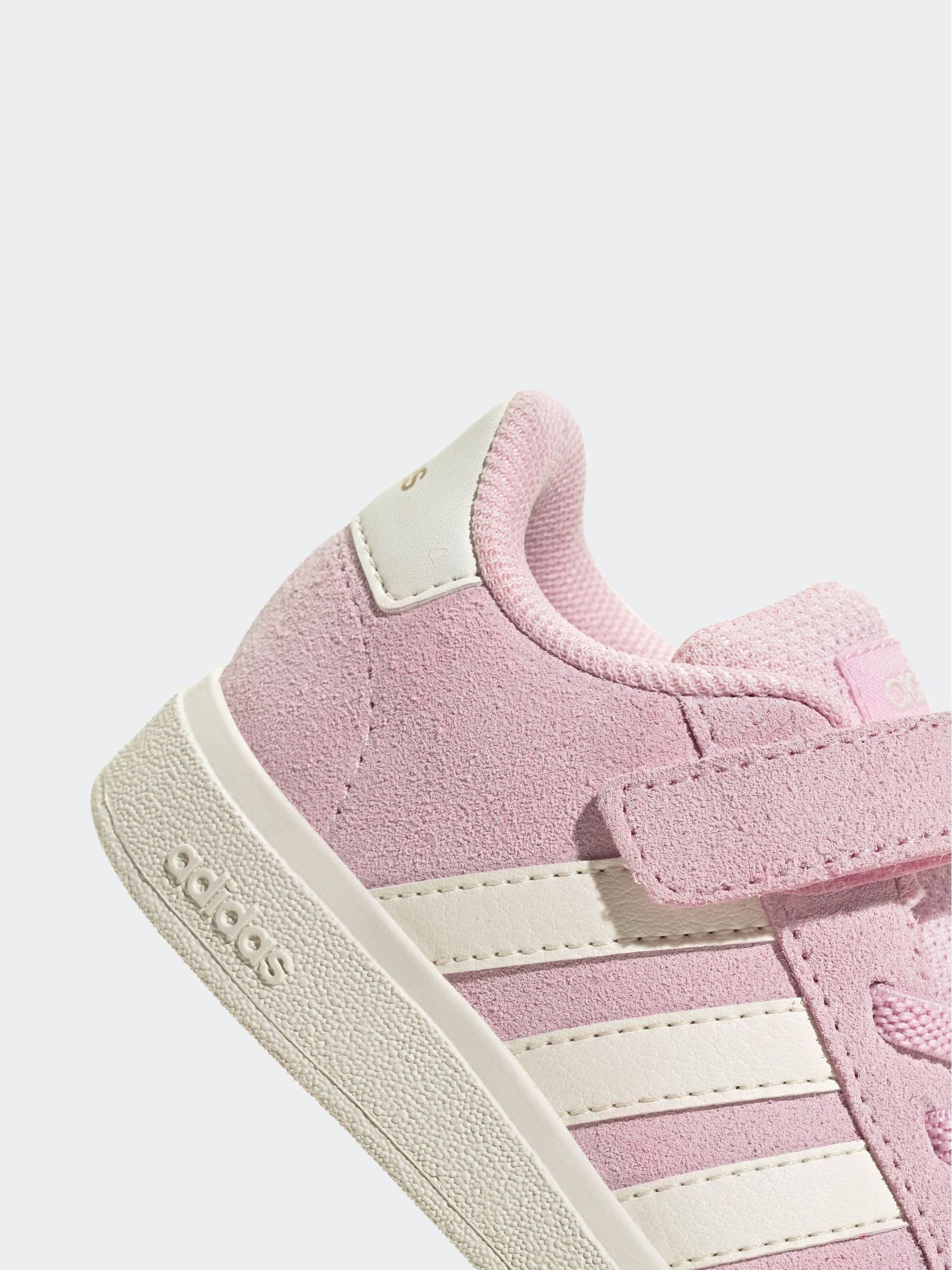 adidas Pink/White Grand Court 2.0 Elastic Lace Infant Trainers image 8