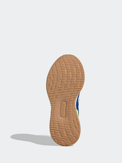 adidas Blue/Lime Runfalcon 5 Elastic Lace Running Kids Trainers image 6