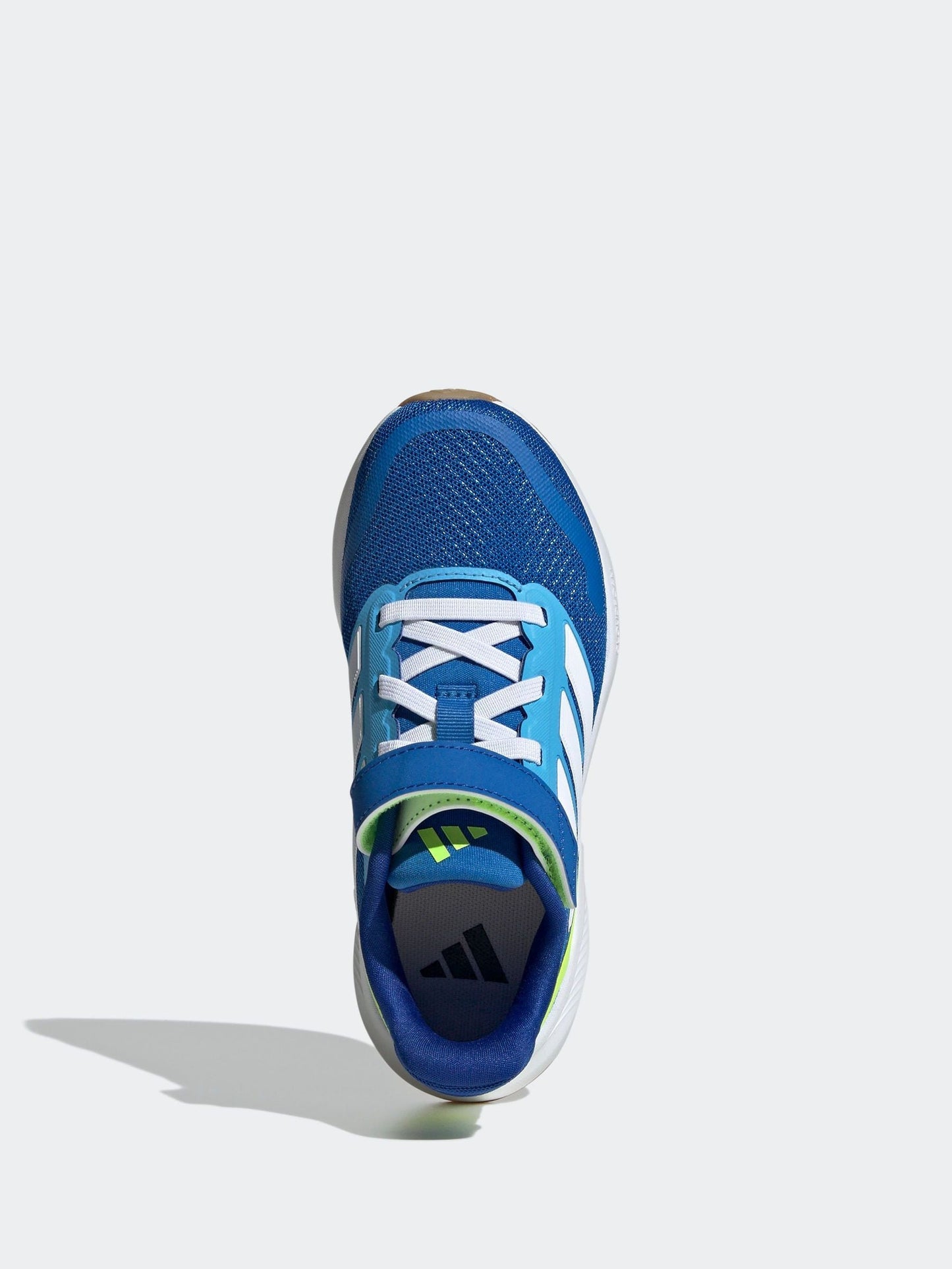 adidas Blue/Lime Runfalcon 5 Elastic Lace Running Kids Trainers image 7