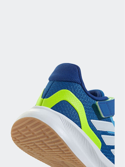 adidas Blue/Lime Runfalcon 5 Elastic Lace Running Kids Trainers image 8