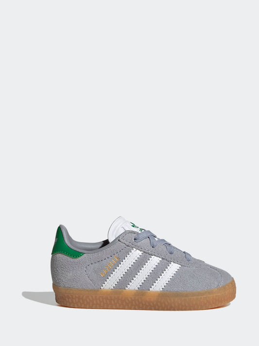 adidas Originals Grey Gazelle Comfort Closure Elastic Laces Infant Trainers image 1