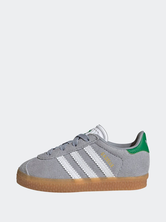 adidas Originals Grey Gazelle Comfort Closure Elastic Laces Infant Trainers image 2