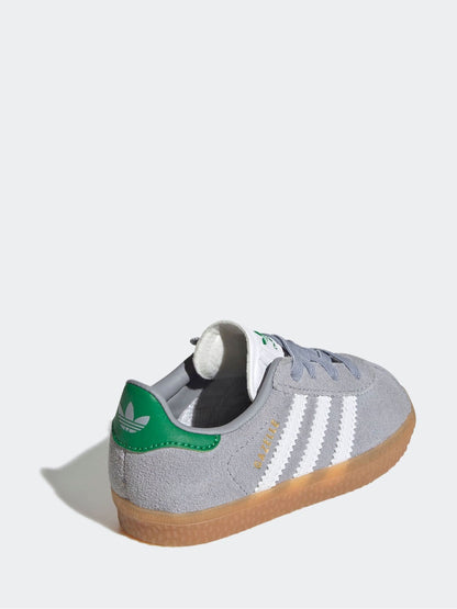 adidas Originals Grey Gazelle Comfort Closure Elastic Laces Infant Trainers image 4
