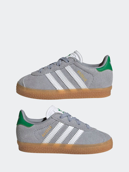 adidas Originals Grey Gazelle Comfort Closure Elastic Laces Infant Trainers image 7